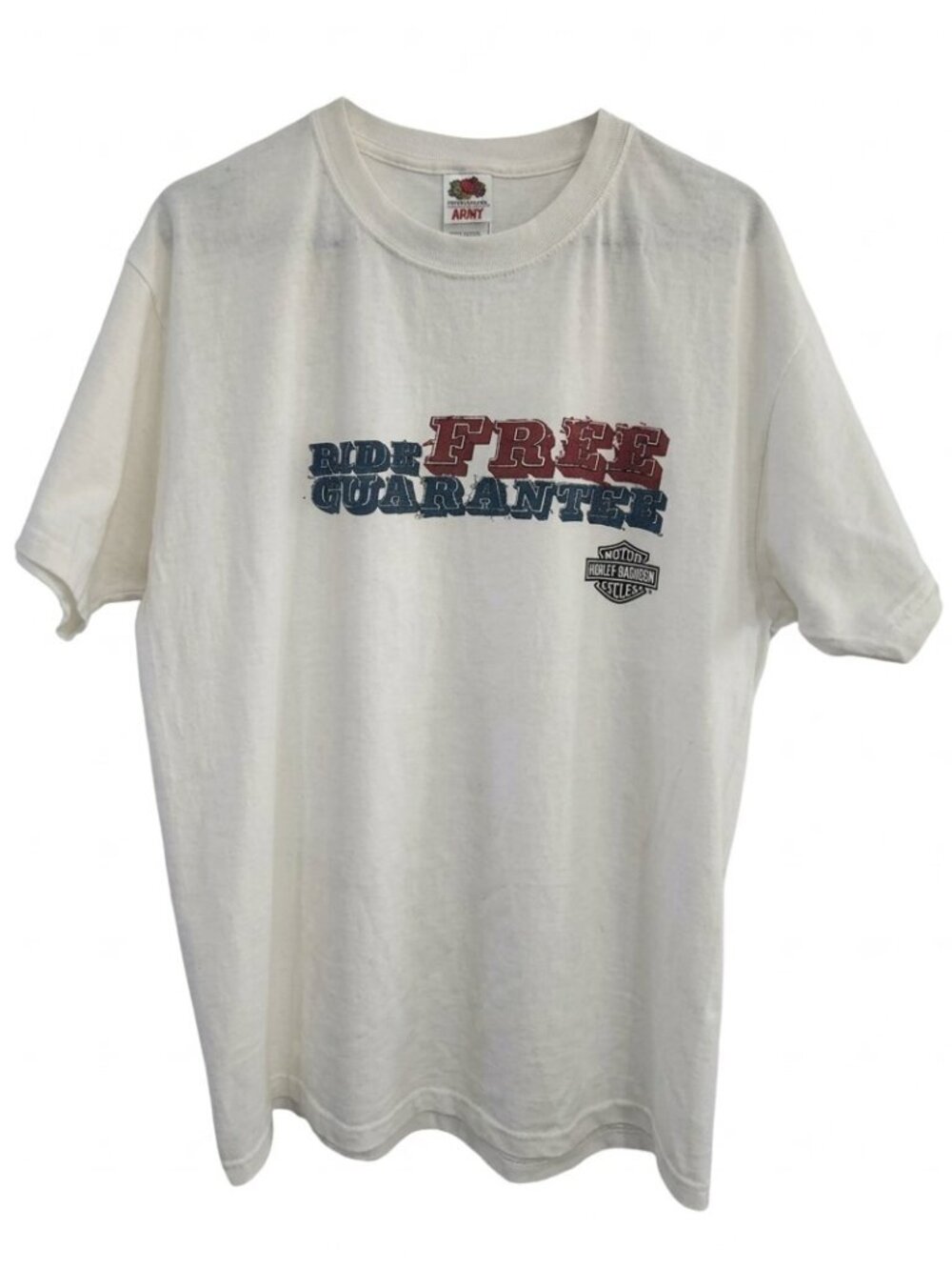 Harley Davidson Ride Free Guarantee Graphic T Shirt Large White